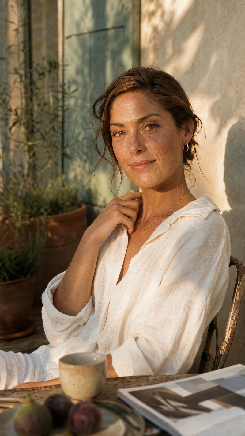 Léa Castellane, fondatrice de Flotella, sur une terrasse provençale